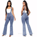 2021 Summer Women's Casual High Quality Denim Pants Women High Waist Washed Wholesale Fashionable Cotton Suspender Strap Jeans